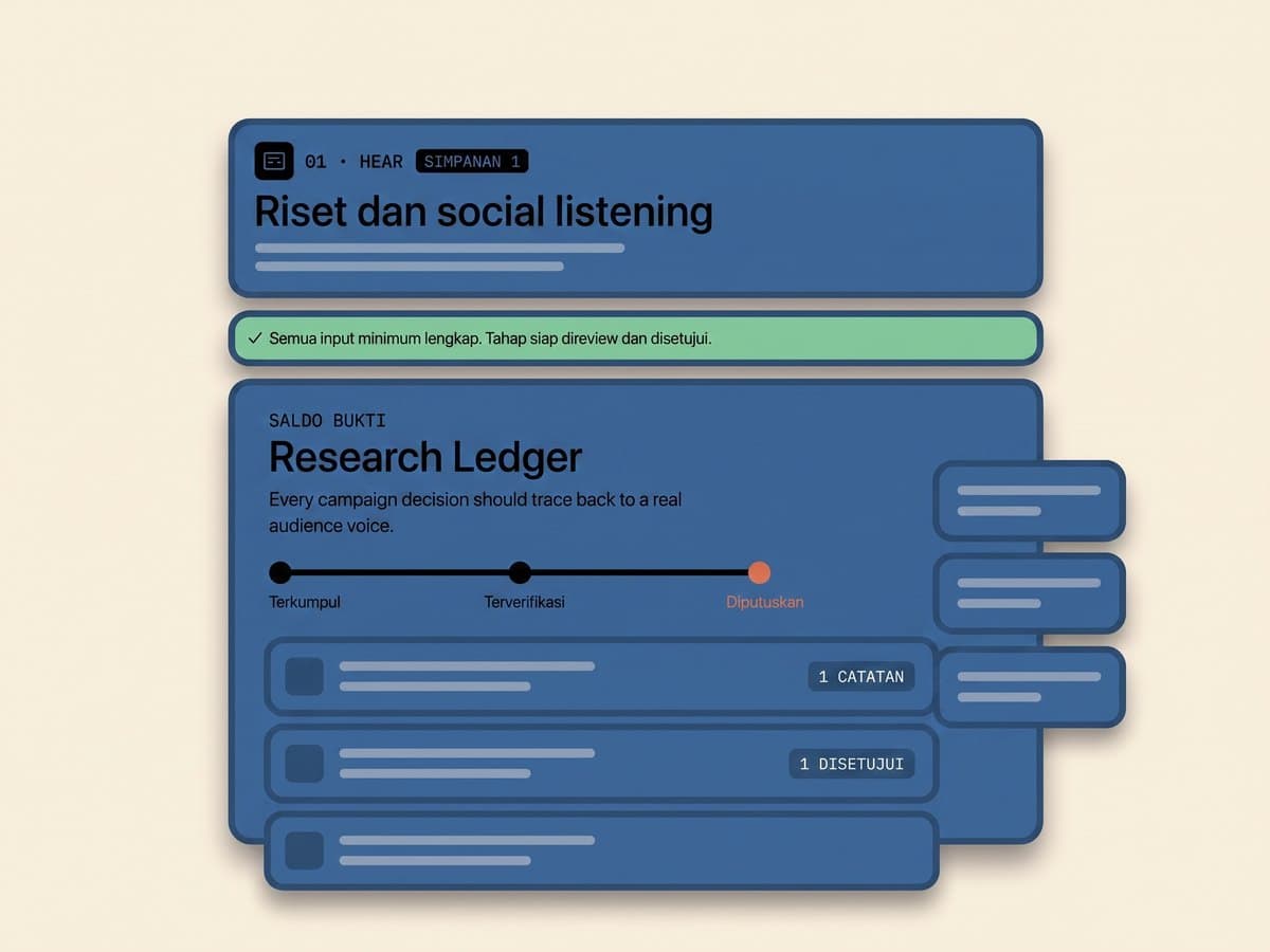 Tahap riset Levrit, dengan satu suara audiens tersimpan beserta sumbernya