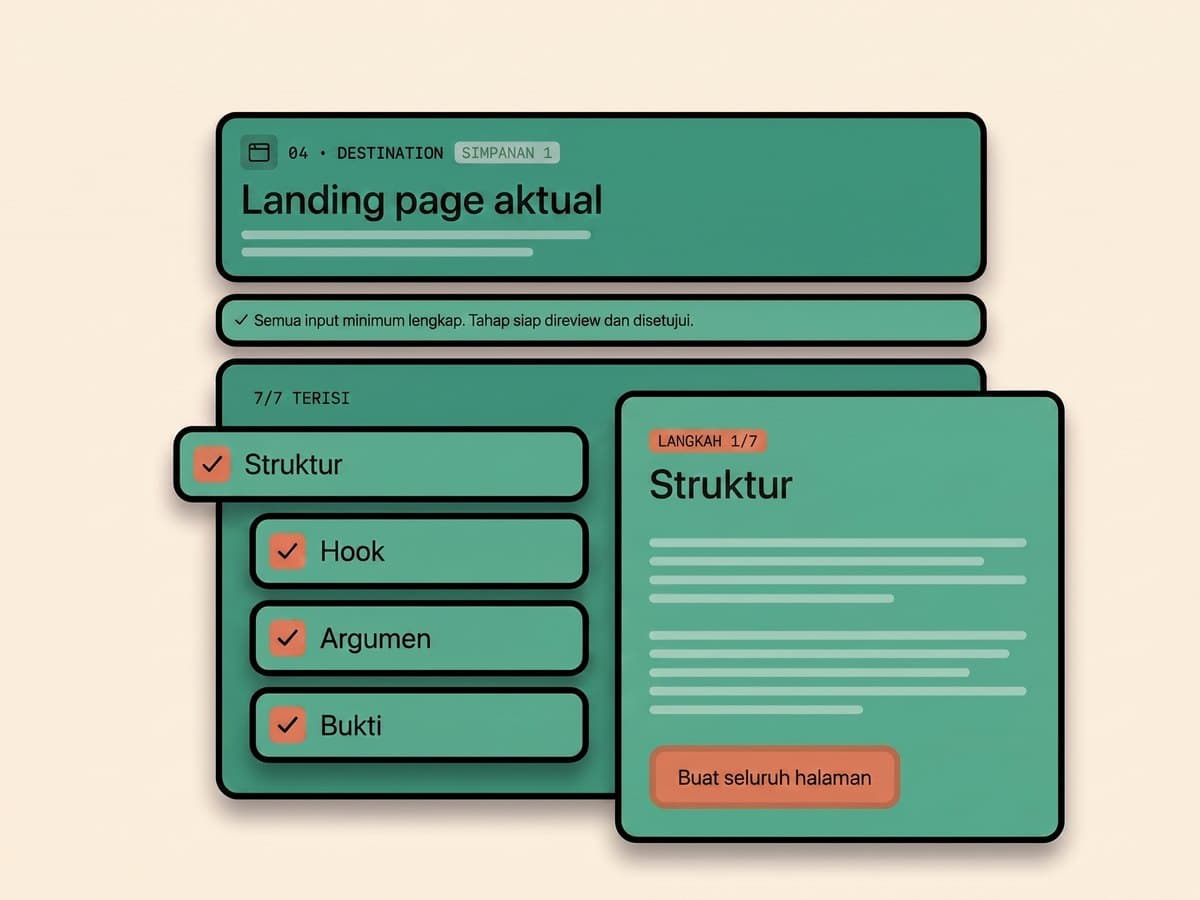 Tahap landing page Levrit, tujuh langkah terisi